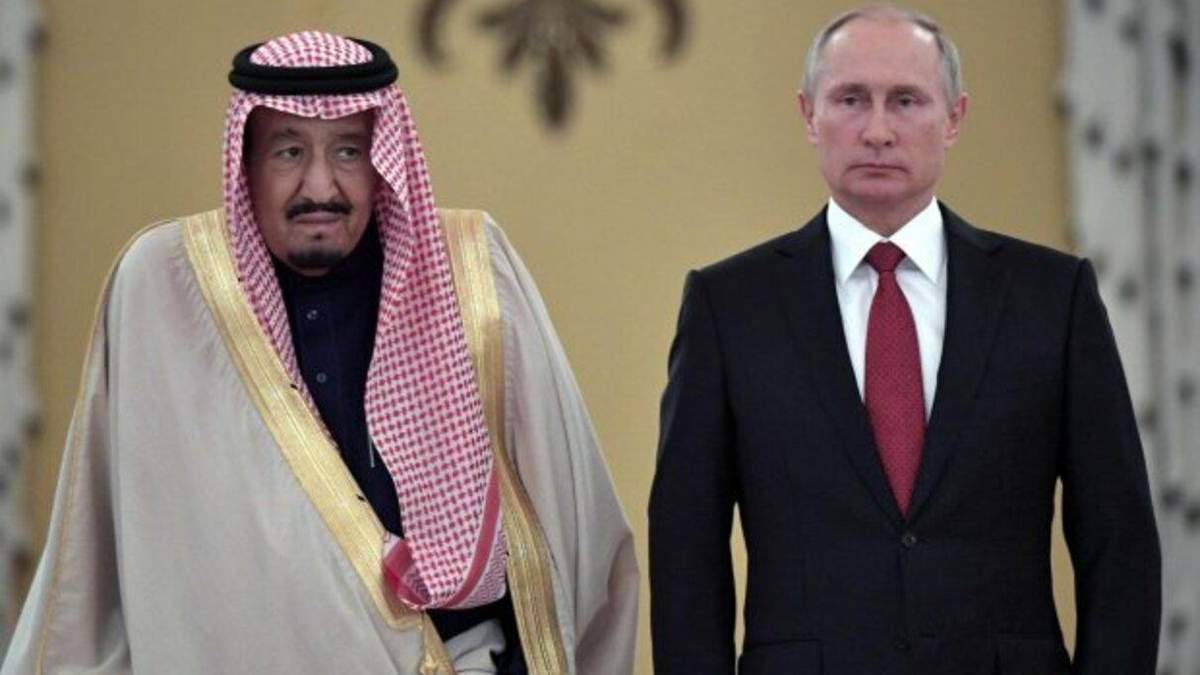 Король Саудівської Аравії і Володимир Путін Король Саудівської Аравії і Володимир Путін